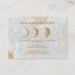 Celestial Zodiac Moon Blue Gold Wedding Details Begleitkarte