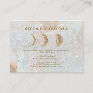 Celestial Zodiac Moon Blue Gold Wedding Details Begleitkarte