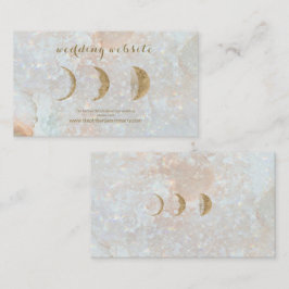 Celestial Zodiac Moon Blue Gold Wedding Website Visitenkarte