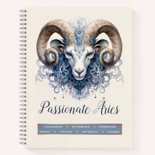 Celestial Zodiac Ram Ethereal Fantasy Aries Notizblock (Vorderseite)