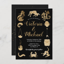 Celestial Zodiac Signs Hochzeitseinladung Einladung