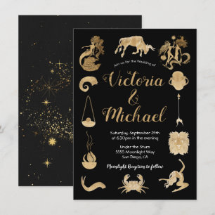 Celestial Zodiac Signs Hochzeitseinladung Einladung