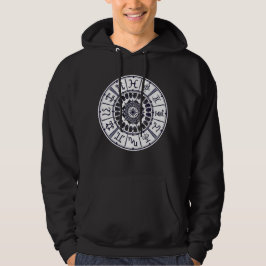 Celestial Zodiac Signs Wheel Mandala Graphic Art Hoodie