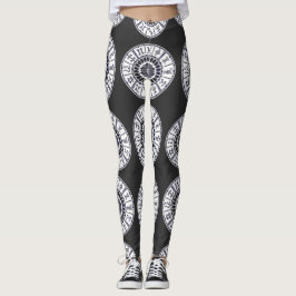 Celestial Zodiac Signs Wheel Mandala Graphic Art Leggings