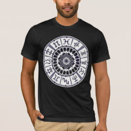 Celestial Zodiac Signs Wheel Mandala Graphic Art T-Shirt