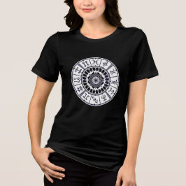 Celestial Zodiac Signs Wheel Mandala Graphic Art Tri-Blend Shirt