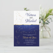 Celestial Zodiac Star Signs Constellation Einladung (Stehend Vorderseite)