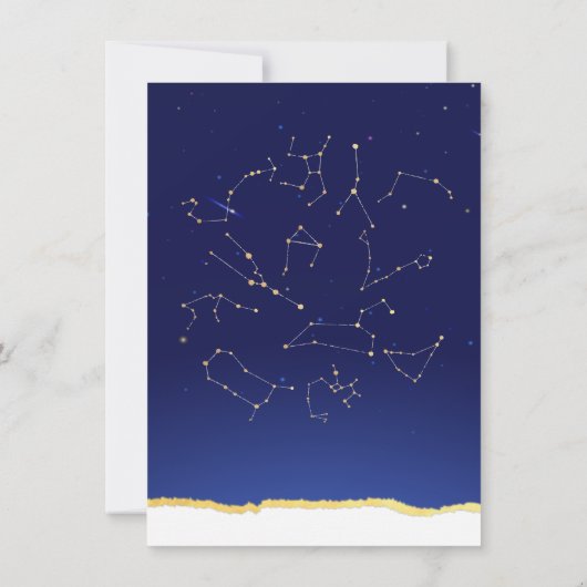 Celestial Zodiac Star Signs Constellation Einladung (Rückseite)
