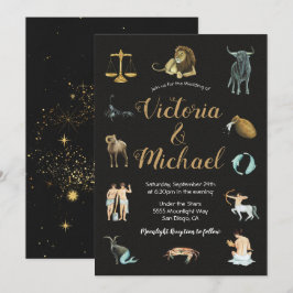 Celestial Zodiac Star Signs Constellation Invita Einladung