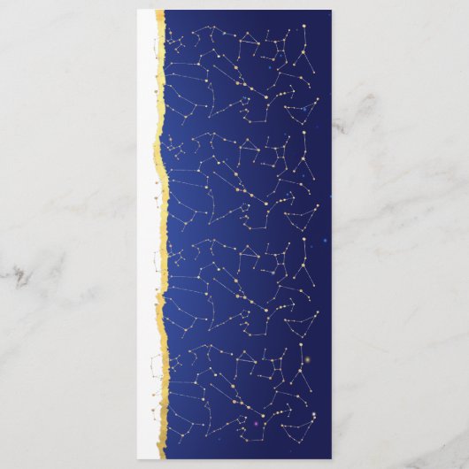 Celestial Zodiac Star Signs Menü-Karte Hochzeiten Menükarte (Rückseite)