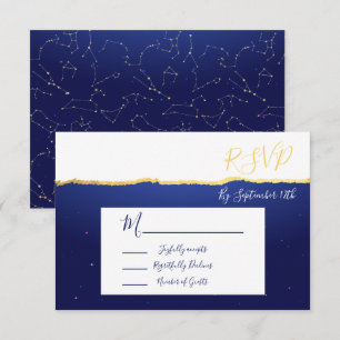 Celestial Zodiac Stars Hochzeitskarten UAWG RSVP Karte