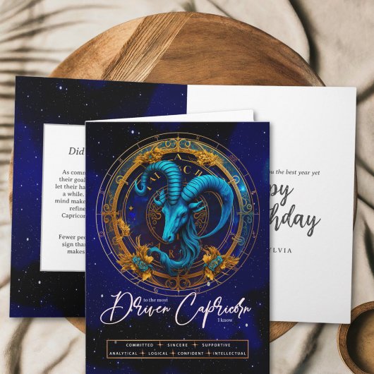 Celestial Zodiac Symbol Fantasy Capricorn Geburtst Karte