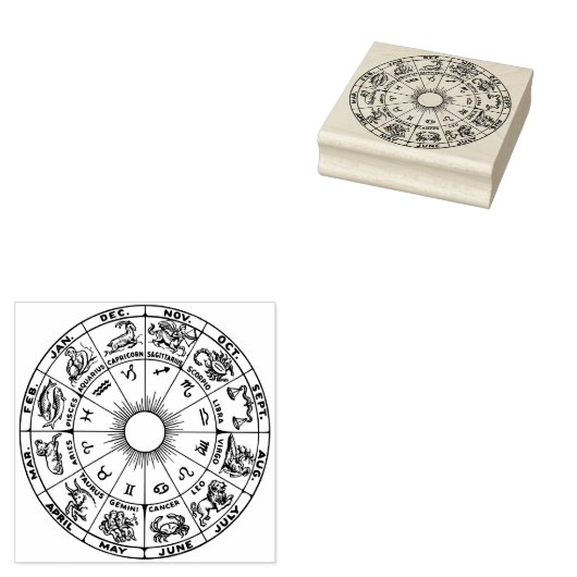 Celestial Zodiac Wheel Chart #1 Gummistempel (Stempel)