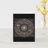 Celestial Zodiac Wheel - Cosmic Gold Silver Editio Karte (Gelbe Blume)