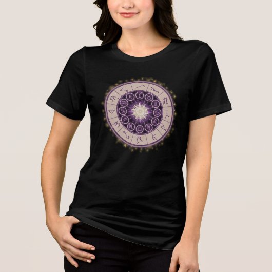 Celestial Zodiac Wheel - Mystic Astrology Tri-Blend Shirt (Vorderseite)