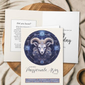 Celestiale Fantasy Zodiac Ram Symbol Aries Birthda Karte