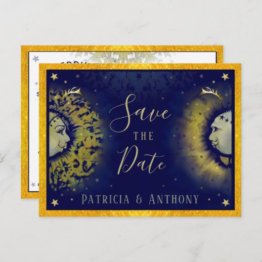 Celestiale Liebe Save the Date Postkarte (Vorne/Hinten)