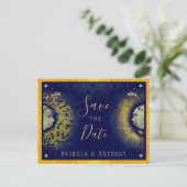 Celestiale Liebe Save the Date Postkarte (Stehend Vorderseite)