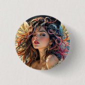 Celestiale Strahlung - Rainbow-Winged-Angel-Portra Button (Vorderseite)
