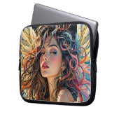 Celestiale Strahlung - Rainbow-Winged-Angel-Portra Laptopschutzhülle (Vorderseite Links)