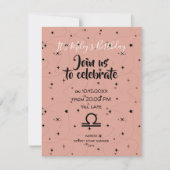 Celestie Libra Rose Schwarze Sterne Geburtstag ein (Vorderseite)