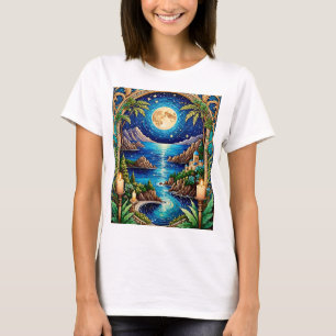 Celestie Moonlit Ocean Fantasy Landscape Art T-Shi T-Shirt