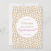 Celestie wirst du meine Bridesmaid sein, rosa weiß Einladung (Vorderseite)