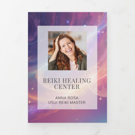 *~* Celestis Foto Logo QR Trifold Broschüre (Cover)