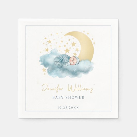 Celestis moon stars Baby Boy Duschpapier Serviette (Vorderseite)