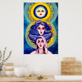 Celestis Sisters Fantasy Abstrakte digitale Kunst Poster (Küche)