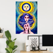 Celestis Sisters Fantasy Abstrakte digitale Kunst Poster (Heimbüro)