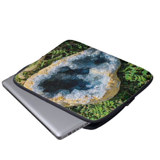 Celestite Geode Laptopschutzhülle (Vorne Knopf)