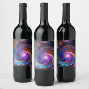 "Celestium" - Nebula und Galaxien Weinetikett