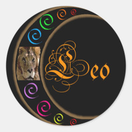 Celestrial Moon Leo Runder Aufkleber