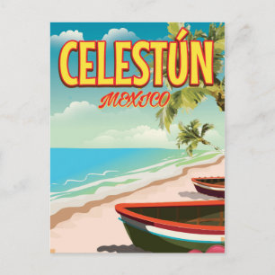 Celestún Mexiko Reiseplakat Postkarte