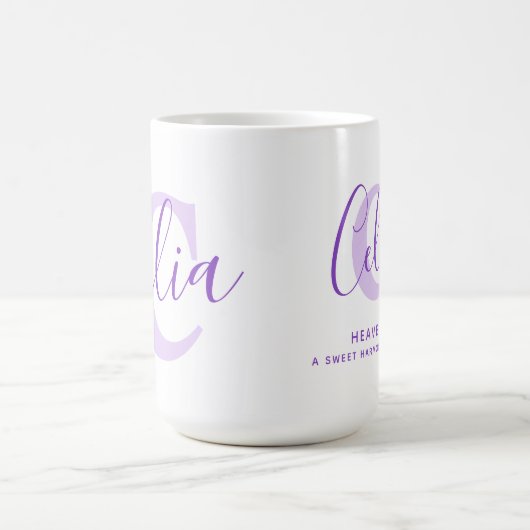Celia name bedeutet Monogramm C lila Kaffeetasse (Mittel)