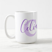 Celia name bedeutet Monogramm C lila Kaffeetasse (Links)