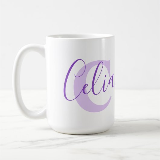 Celia name bedeutet Monogramm C lila Kaffeetasse (Links)
