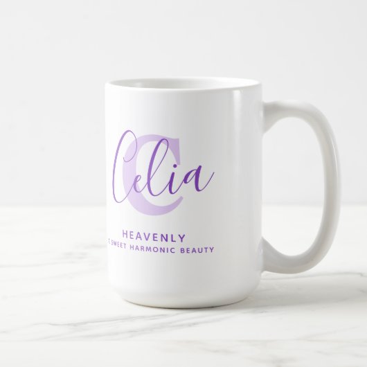 Celia name bedeutet Monogramm C lila Kaffeetasse (Rechts)