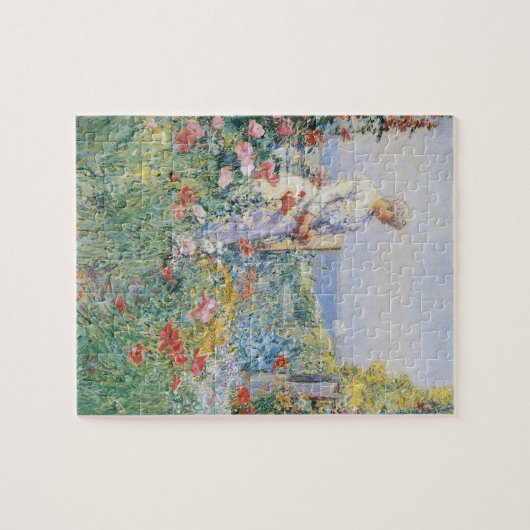 Celia Thaxter in ihrem Garten von Childe Hassam Puzzle (Horizontal)