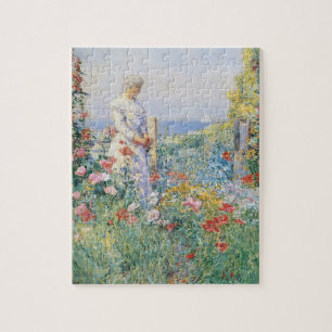 Celia Thaxter in ihrem Garten von Childe Hassam Puzzle