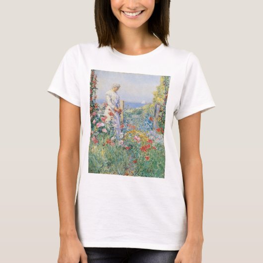 Celia Thaxter in ihrem Garten von Childe Hassam T-Shirt (Vorderseite)