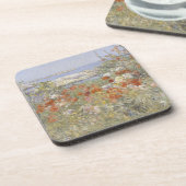 Celia Thaxter's Garden von Frederick Childe Hassam Getränkeuntersetzer (Linke Seite)
