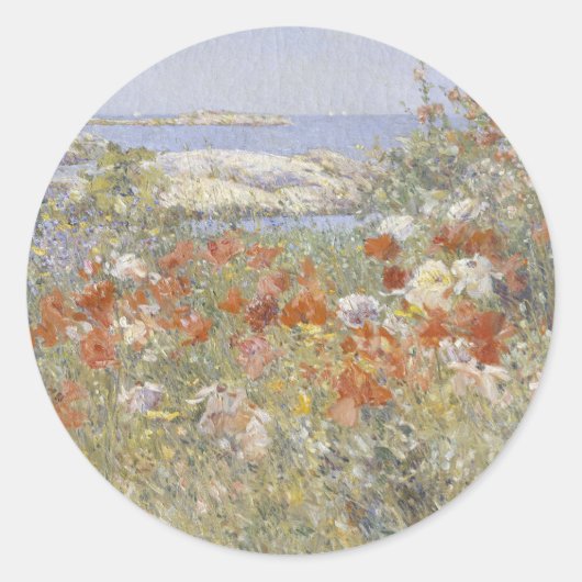Celia Thaxter's Garden von Frederick Childe Hassam Runder Aufkleber (Vorderseite)