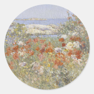 Celia Thaxter's Garten von Frederick Childe Hassam Runder Aufkleber