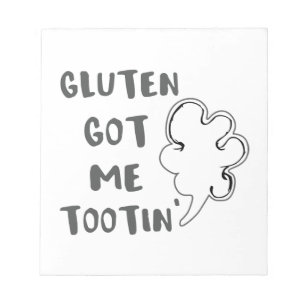 Celiac Awareness Gluten Got Me Tootin Notizblock