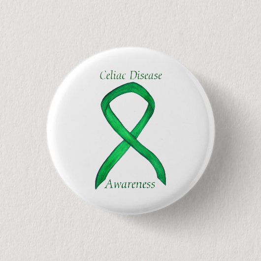 Celiac Disease Awareness Custom Ribbon Art Button (Vorderseite)