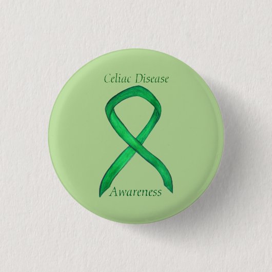 Celiac Disease Awareness Custom Ribbon Art Button (Vorderseite)