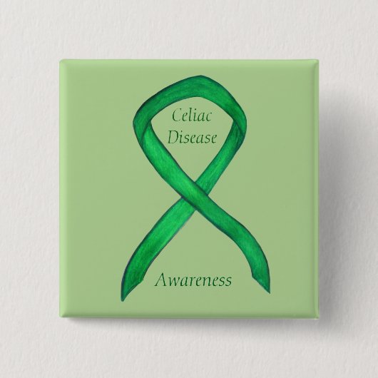 Celiac Disease Awareness Custom Ribbon Art Button (Vorderseite)
