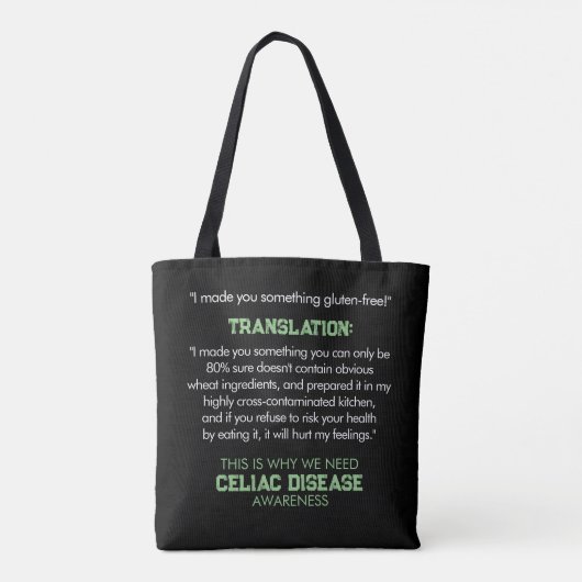 Celiac Disease Awareness Funny Tote Bag Tasche (Rückseite)